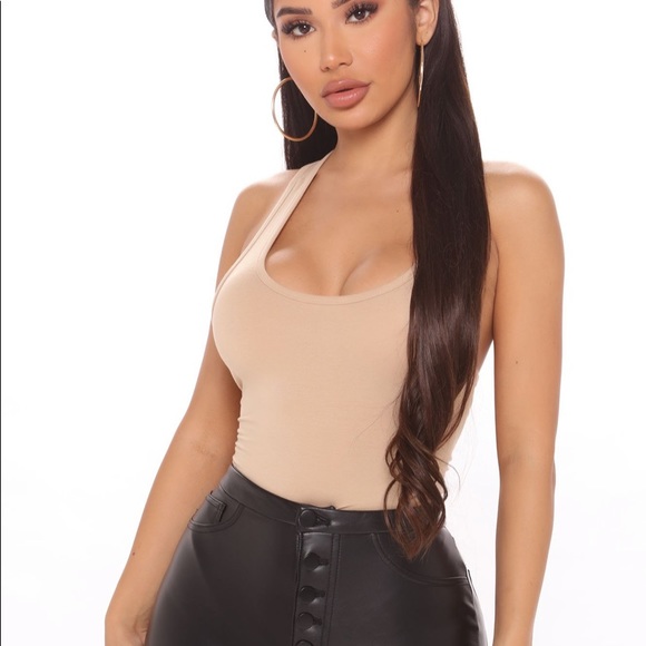 Size L, Women’s basic khaki bodysuit, FASHION NOVA - Picture 2 of 3